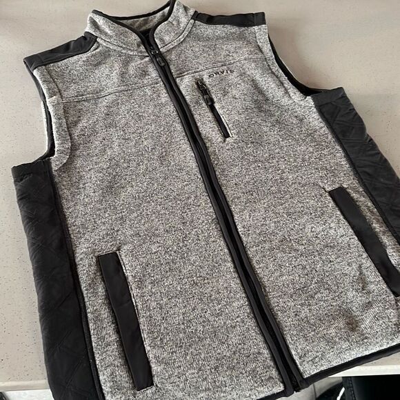 Orvis Vest Mens Large Gray Denali Fleece Sweater Vest Outdoors Full Zip Fishing - Picture 1 of 8
